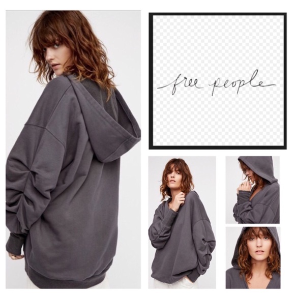 Free People Tops - Free People Oversized Hooded Sweatshirt.  NWT.